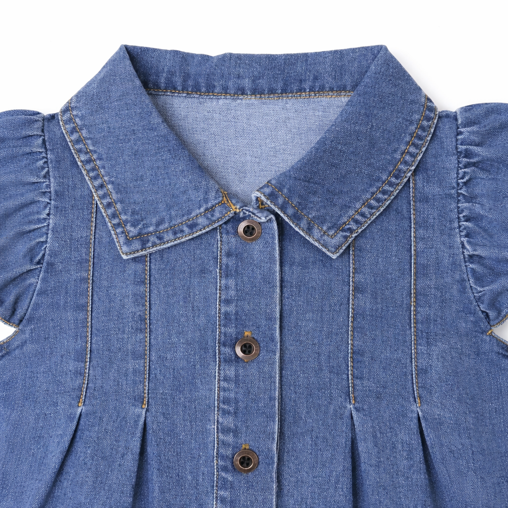 Denim Frill Sleeve Coord Set