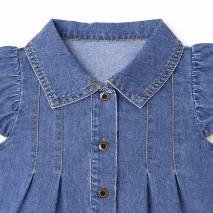 Denim Frill Sleeve Coord Set