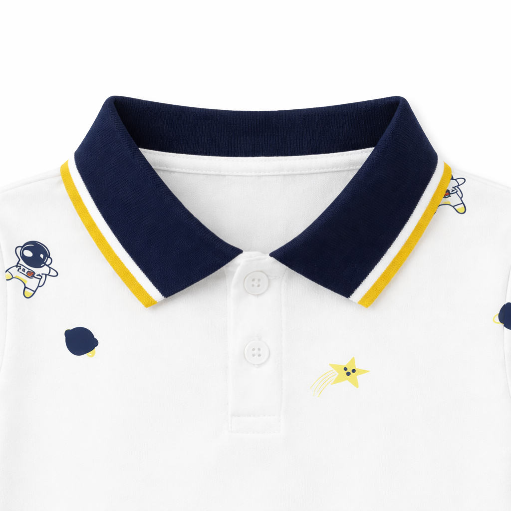Space Print Polo Tee
