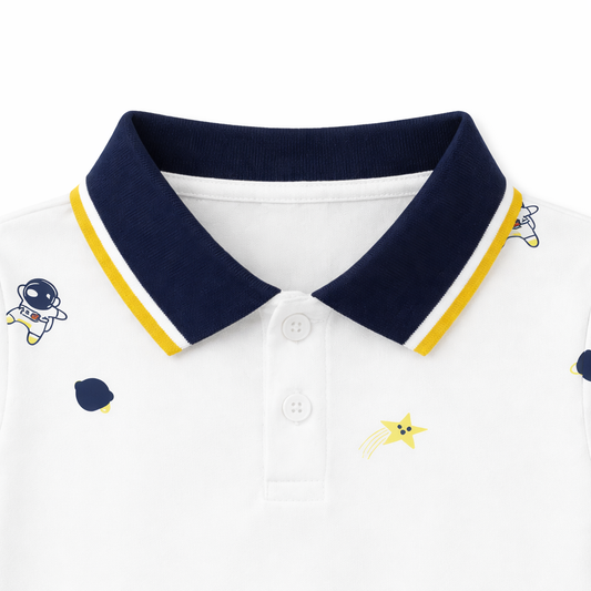 Space Print Polo Tee