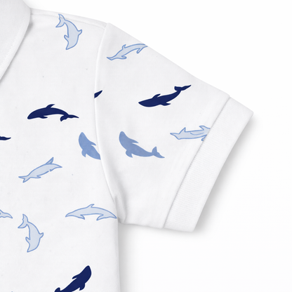 Dolphin Print Polo Tee