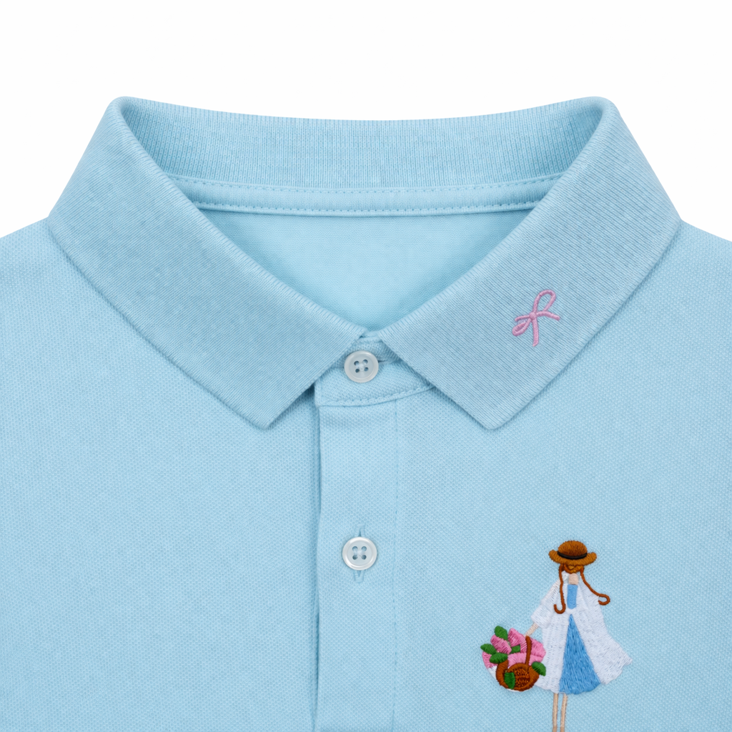 girl Embroidered Polo Tee