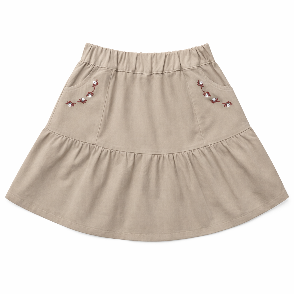 ⁠ ⁠Embroidered Pocket Skirt