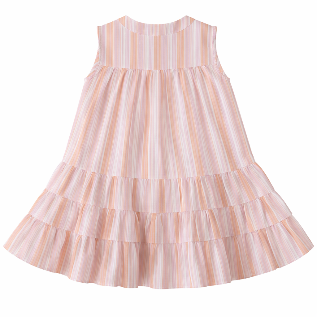 Pastel Stripe Tiered Dress