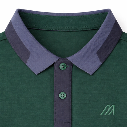 Classic Contrast Green Collar Polo