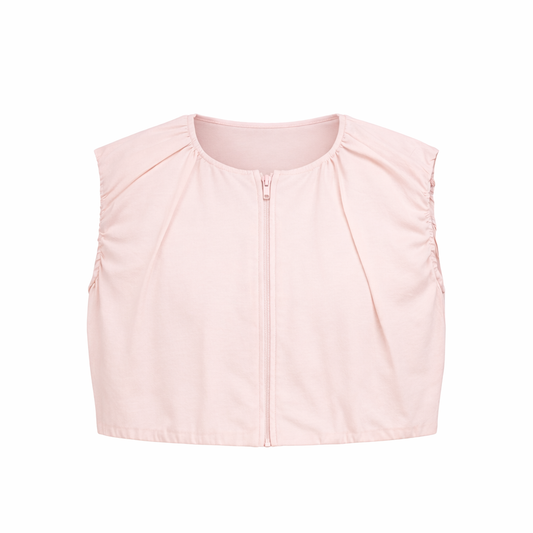 pink zip crop top
