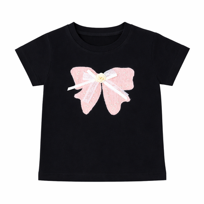 applique bow Skirt Set