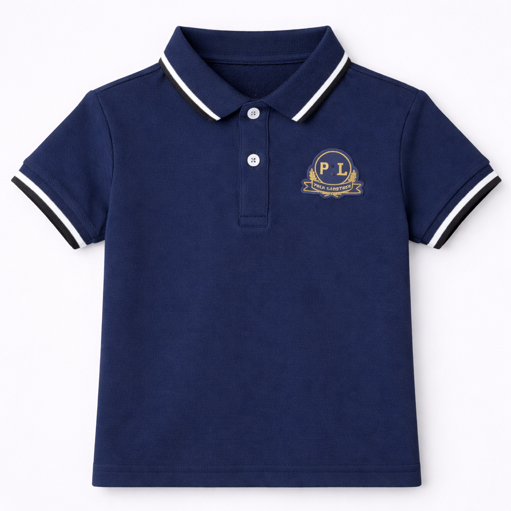 Navy Logo Embroidered Polo T-Shirt