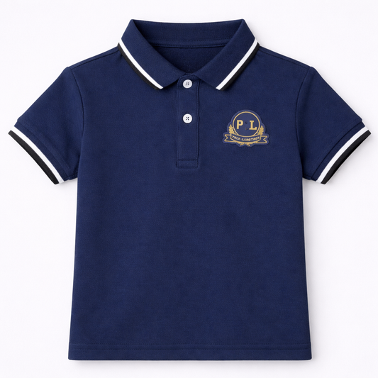 Navy Logo Embroidered Polo T-Shirt