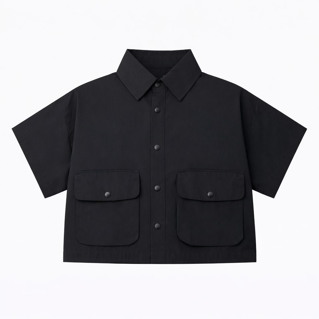 Black Utility Pocket Shirt
