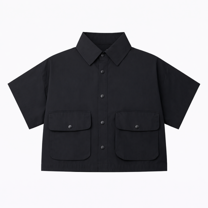 Black Utility Pocket Shirt