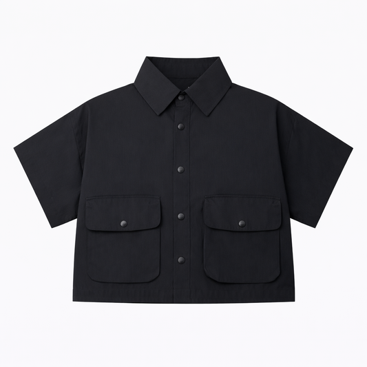 Black Utility Pocket Shirt