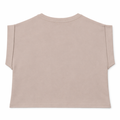 Beige Floral Appliqué Tee