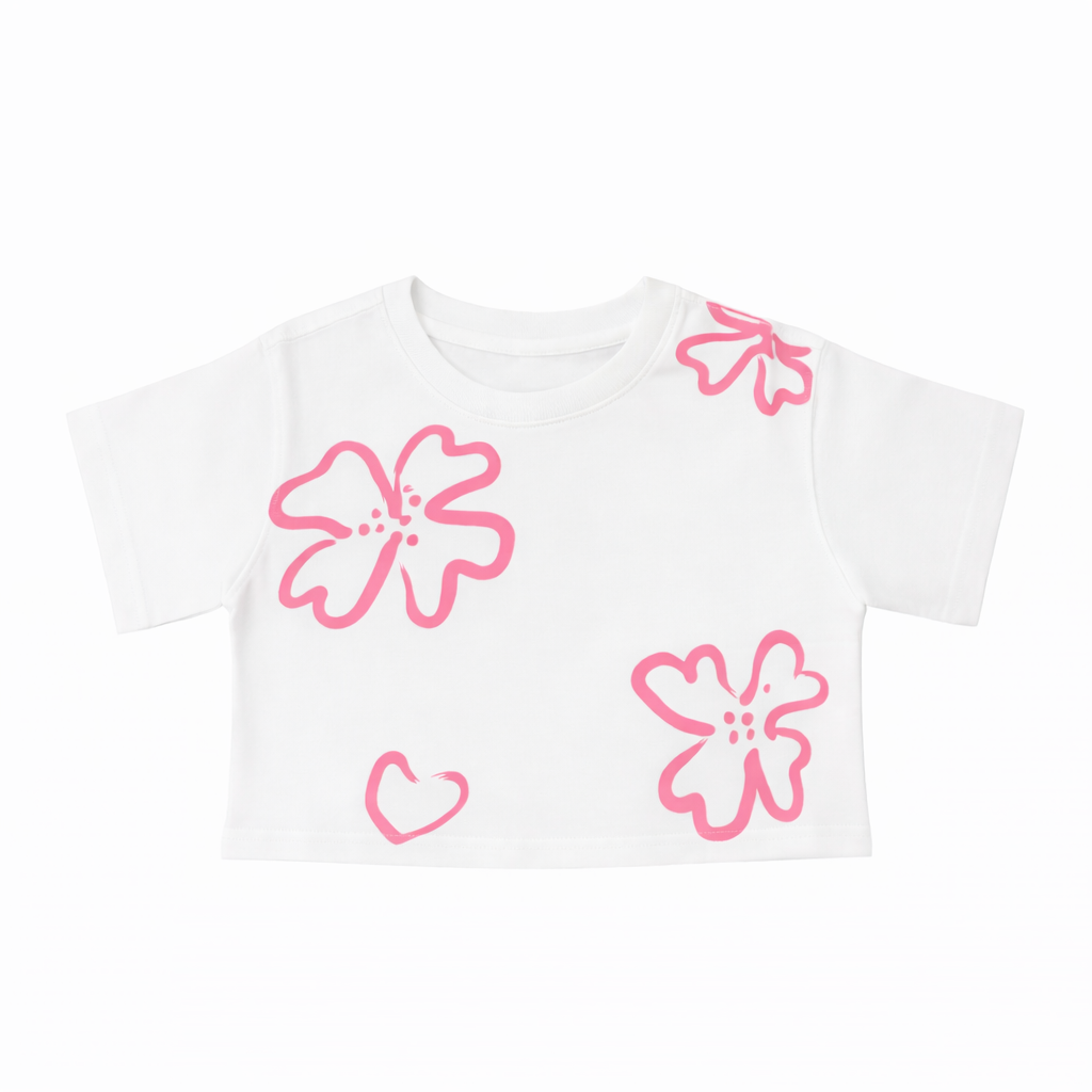 Pink Blossom Crop Tee