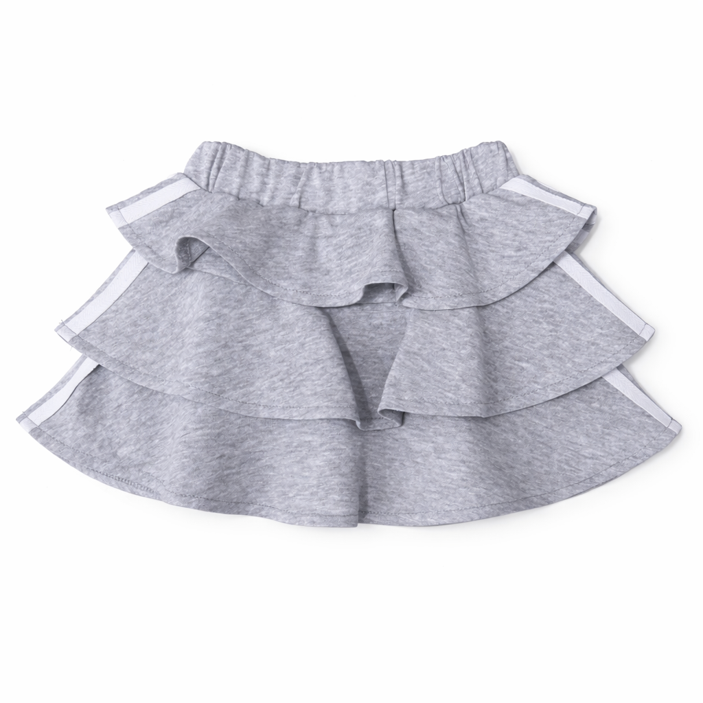 Grey Fashion Skirt Coord Set