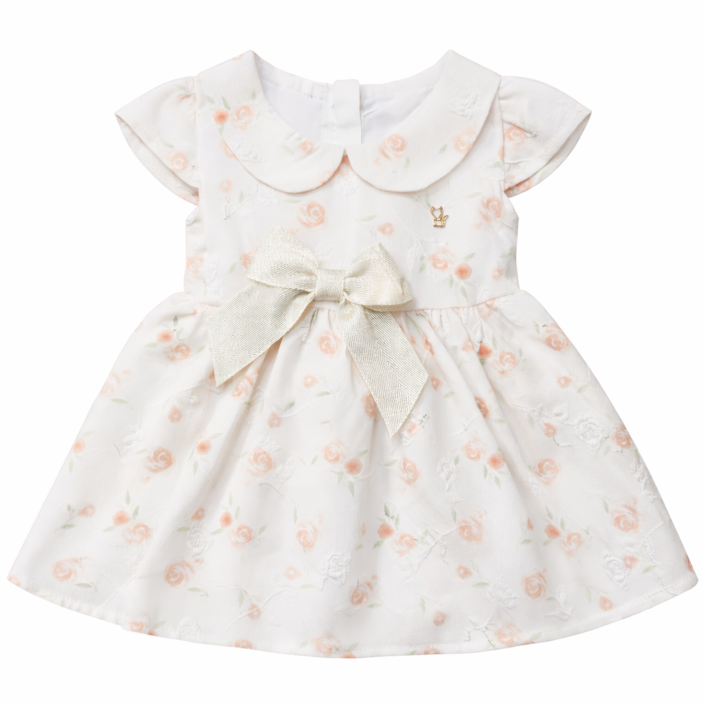 Ivory Floral Bow Dress
