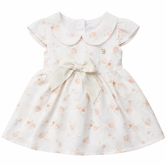 Ivory Floral Bow Dress