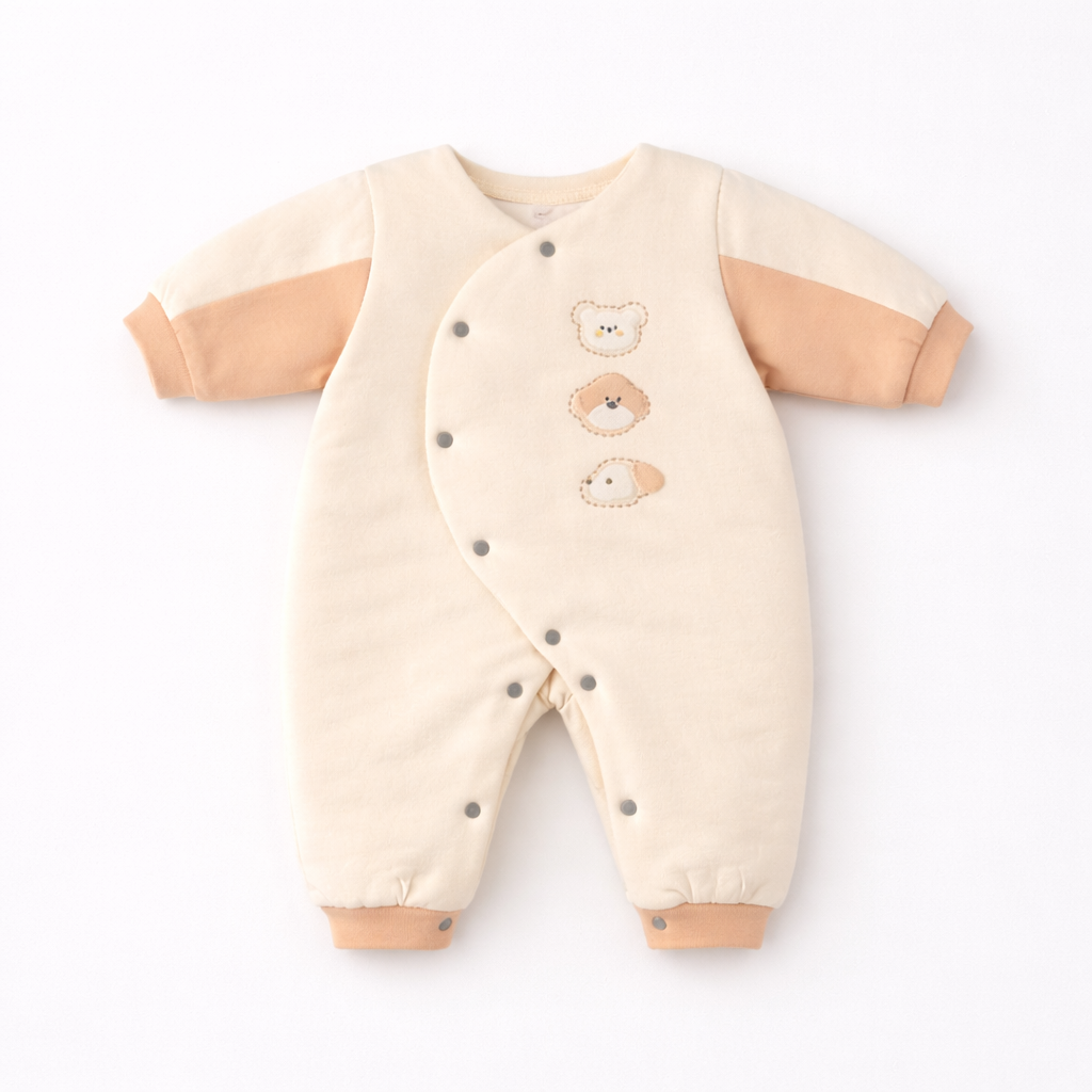 Bear Baby peach Romper Set