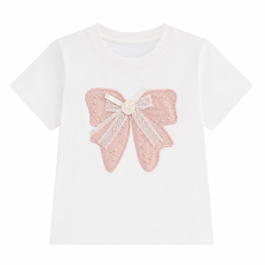 applique bow Skirt Set