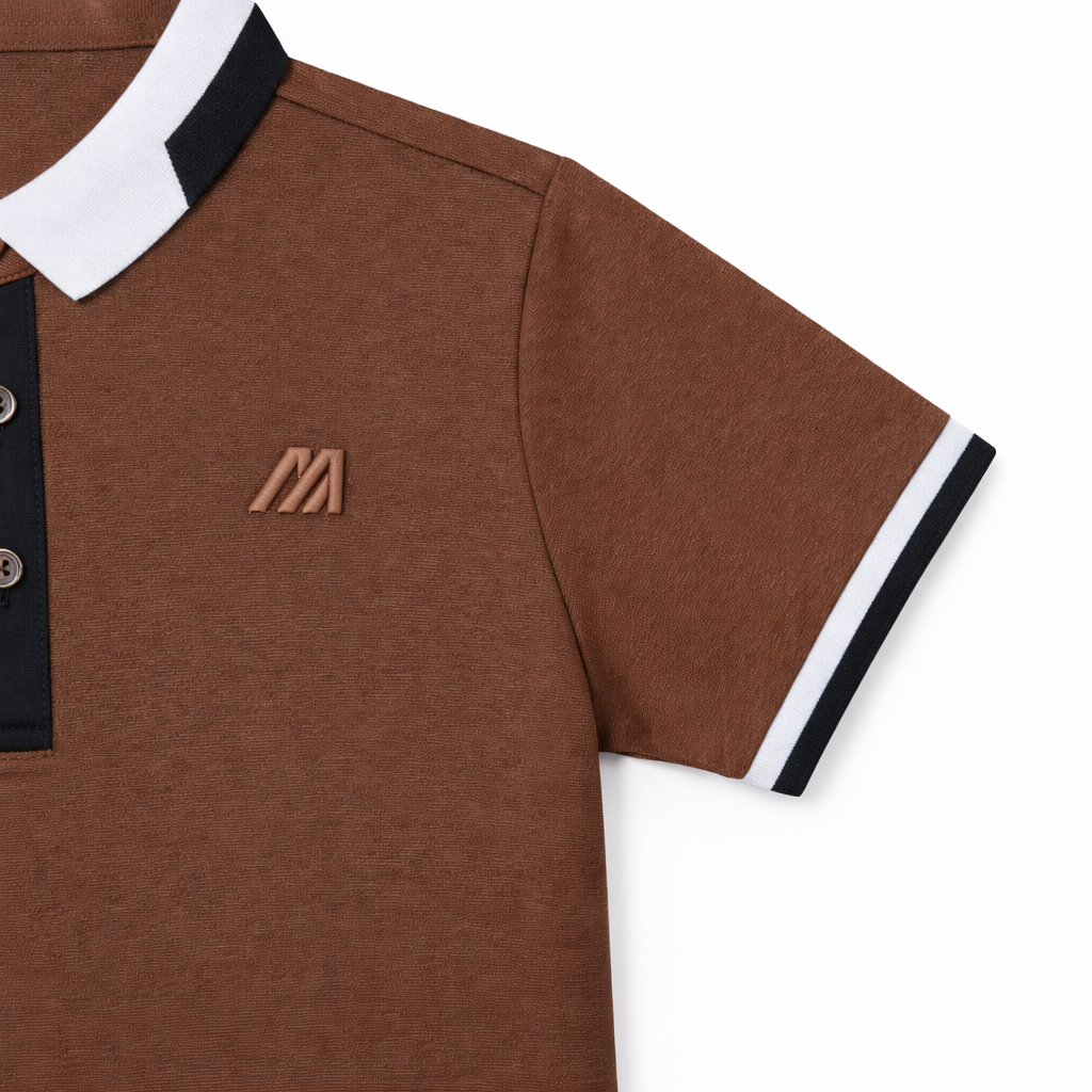 Classic Contrast Collar Brown Polo