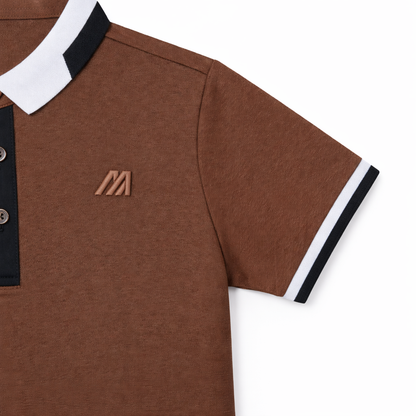 Classic Contrast Collar Brown Polo