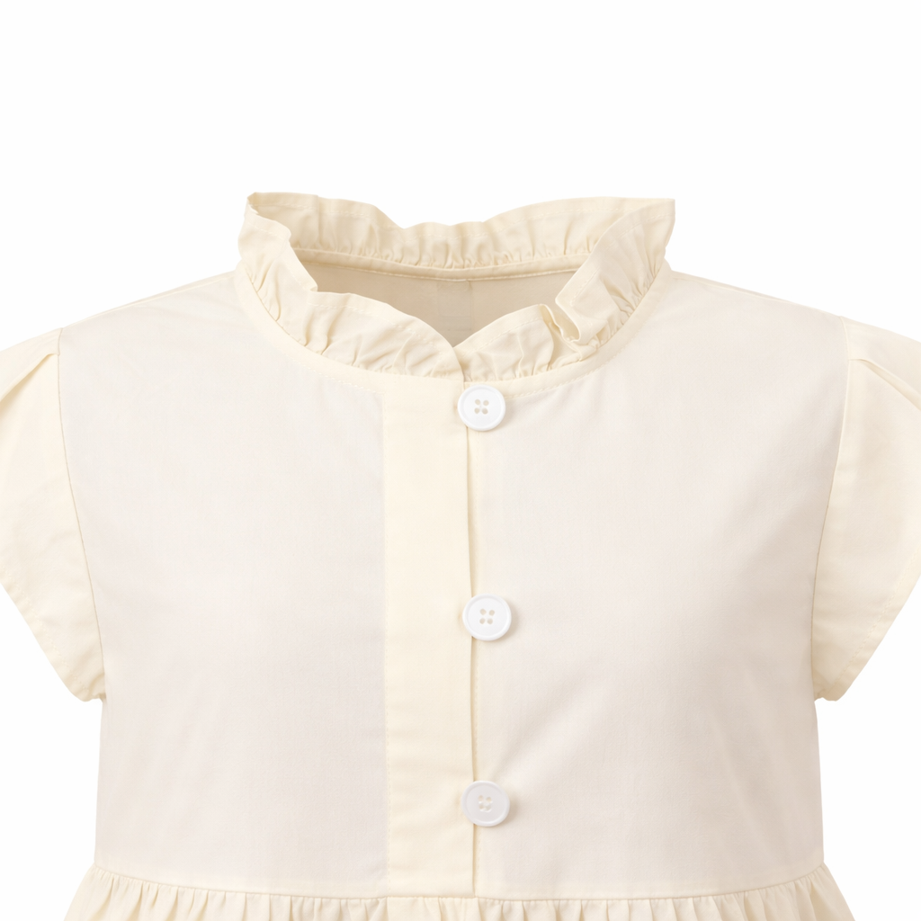 cream ⁠Ruffle Top & Pant Set