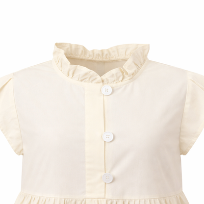 cream ⁠Ruffle Top & Pant Set