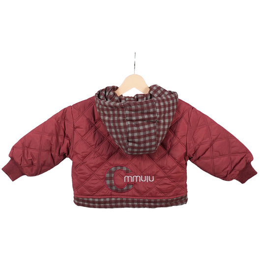 Deep maroon quilted jacket