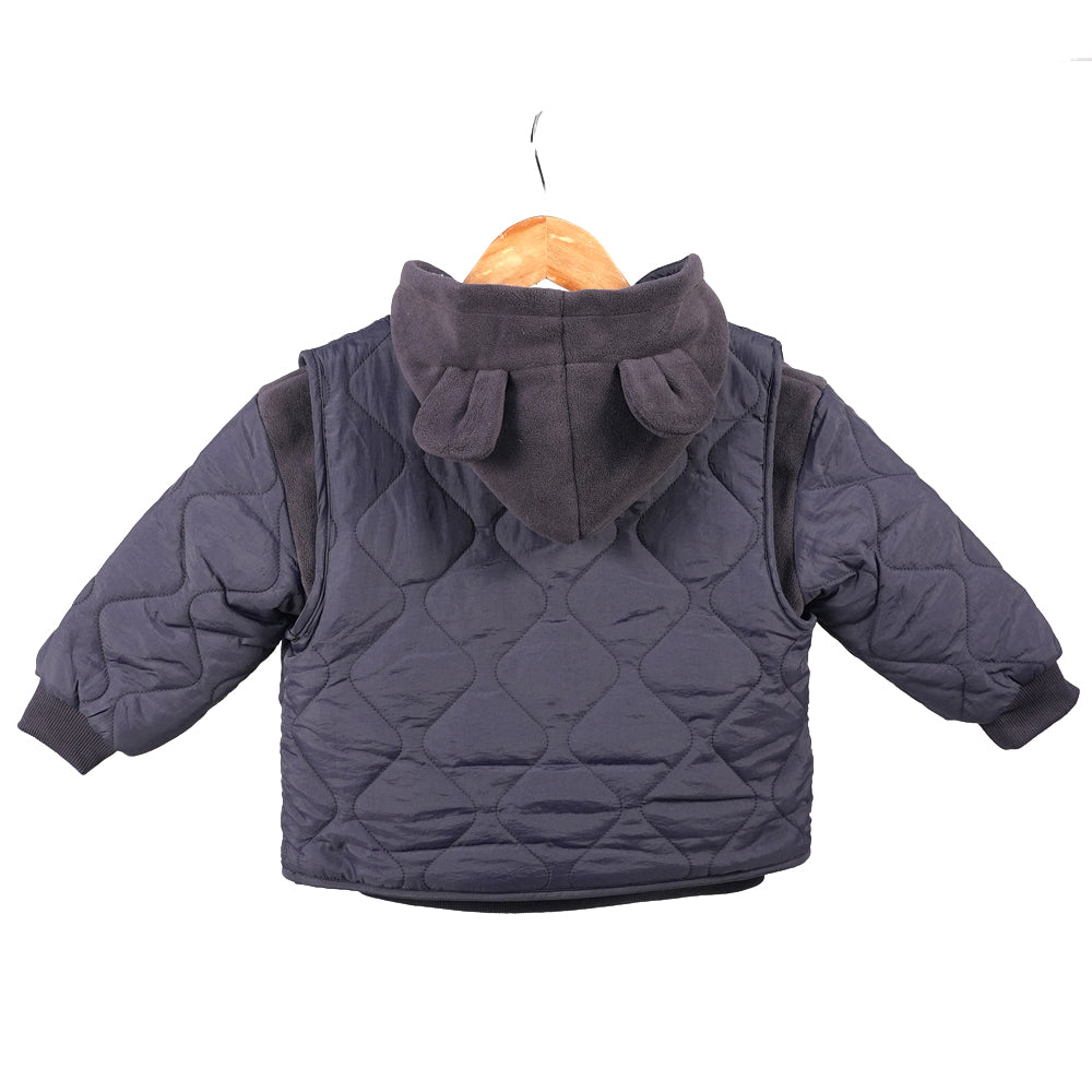 Navy Three-Piece Quilted Set with Bag