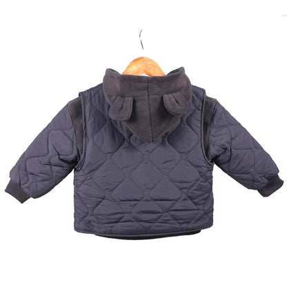 Navy Three-Piece Quilted Set with Bag