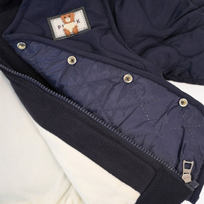 Navy Three-Piece Quilted Set with Bag