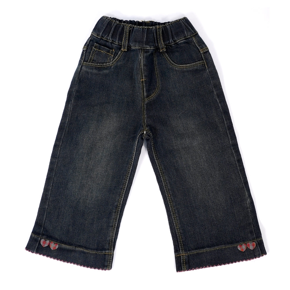 Gingham Heart Denim Pants