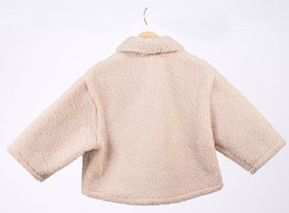 Beige fleece pullover with teddy accessory