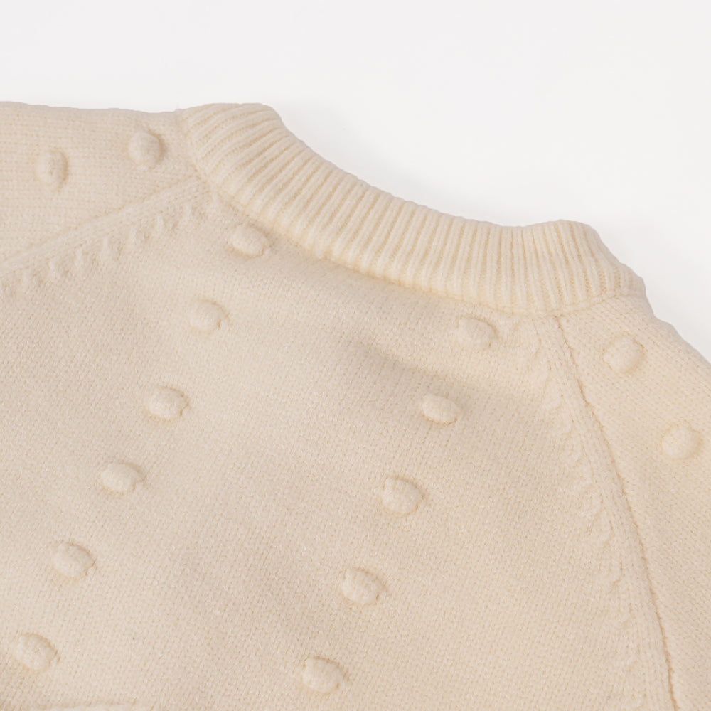 Dusty pink cardigan with heart and floral embroidery