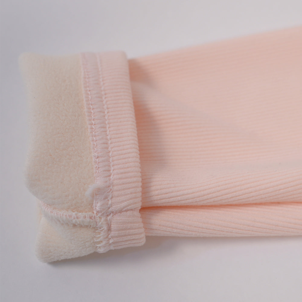 Pink tee with embroidered collar motif