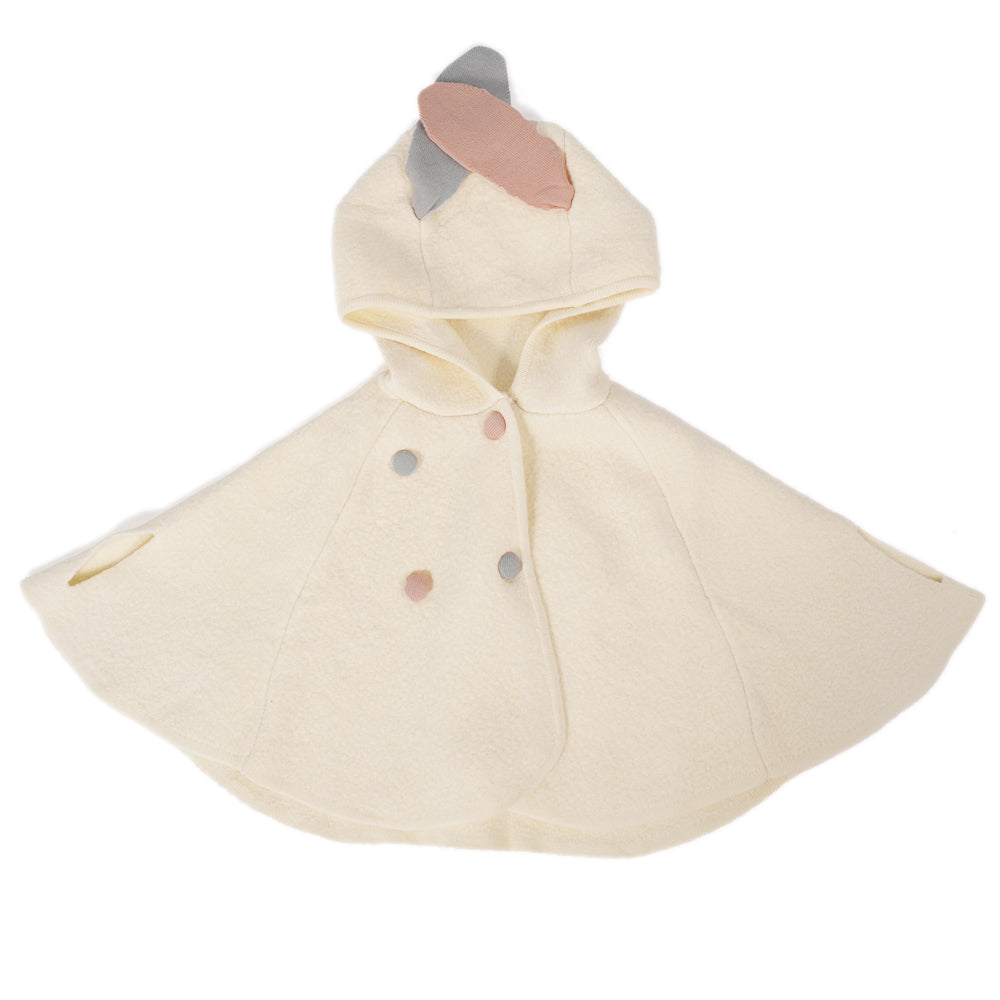 Hooded Cape – Cream with Rabbit Ears