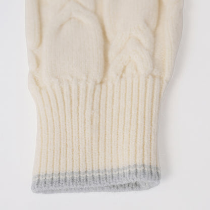 Cream sweater with blue flower accents