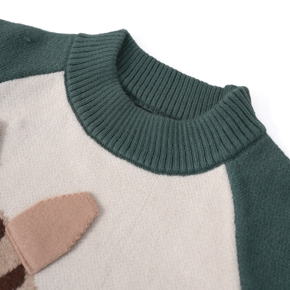 White and Green Zebra Sweater