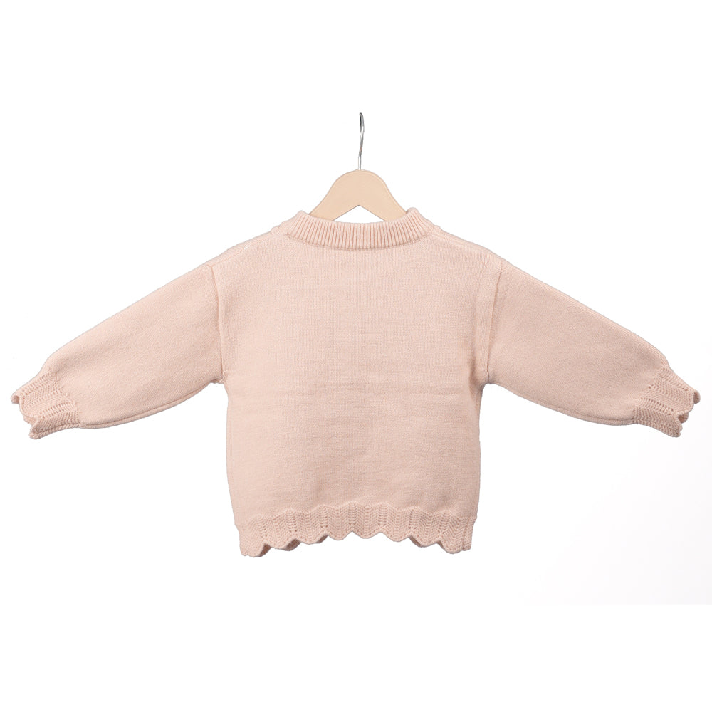 Pink teddy knit cardigan