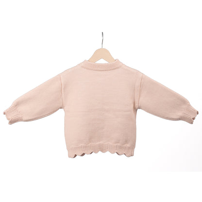 Pink teddy knit cardigan