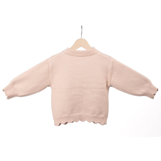 Pink teddy knit cardigan
