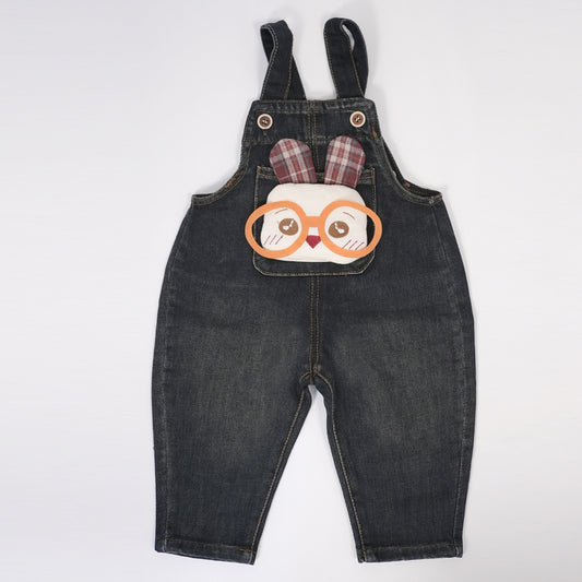 Dark Denim Pants with Bunny Patch