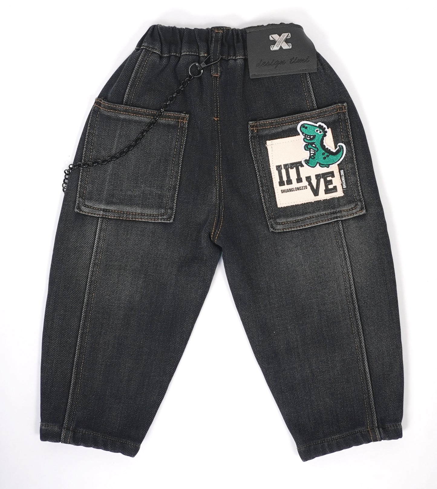Chain Detail Denim Pants