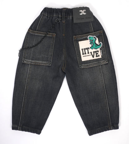 Chain Detail Denim Pants