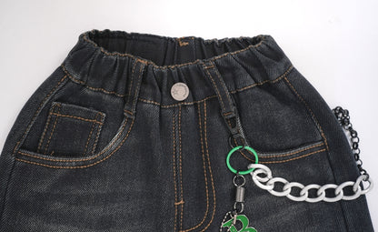 Chain Detail Denim Pants