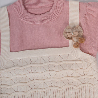 Soft Pink Layered Knit Top