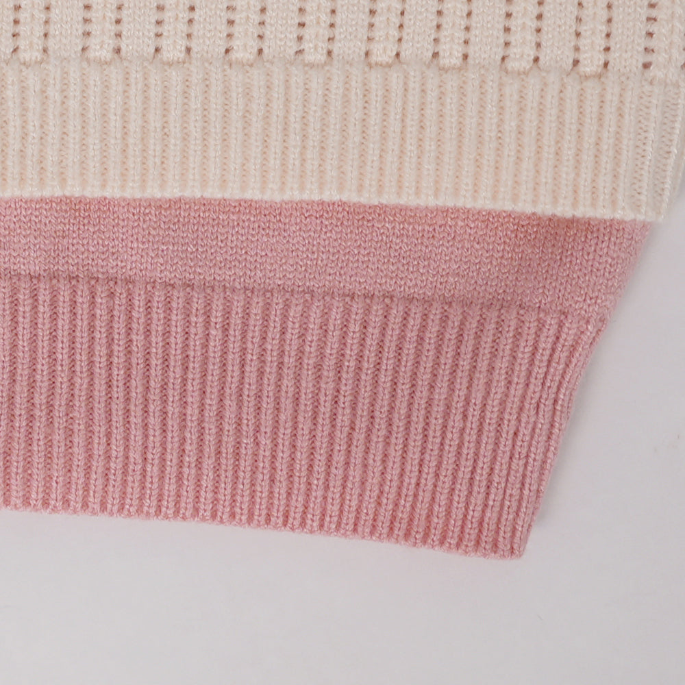 Soft Pink Layered Knit Top