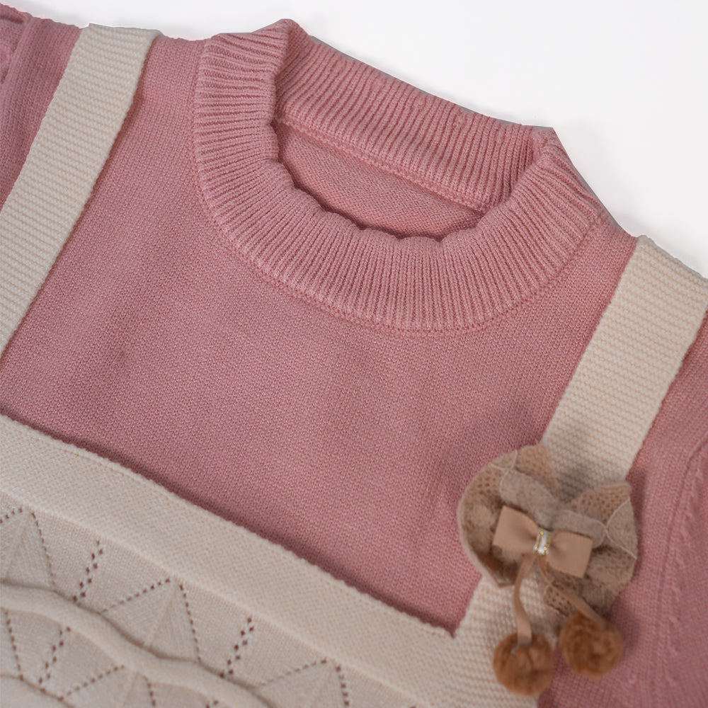 Soft Pink Layered Knit Top