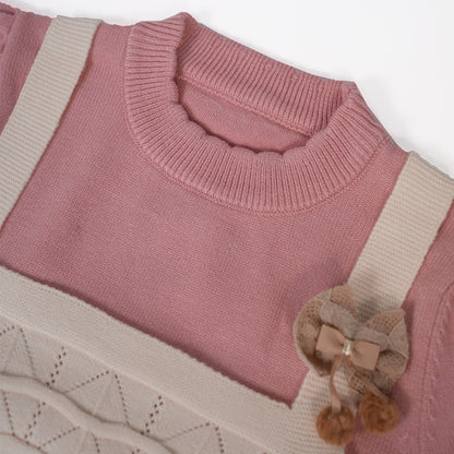 Soft Pink Layered Knit Top