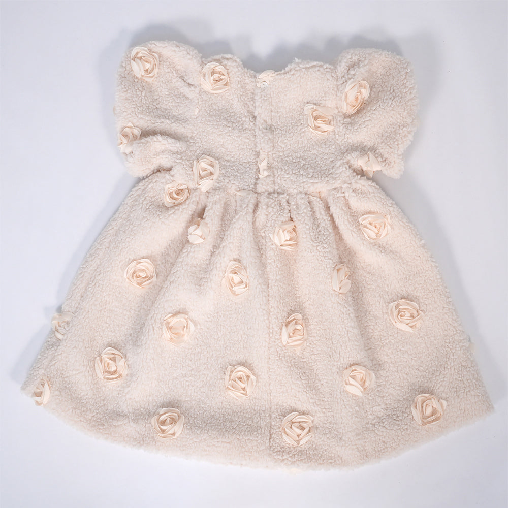 Cream Rose Fleece Dress